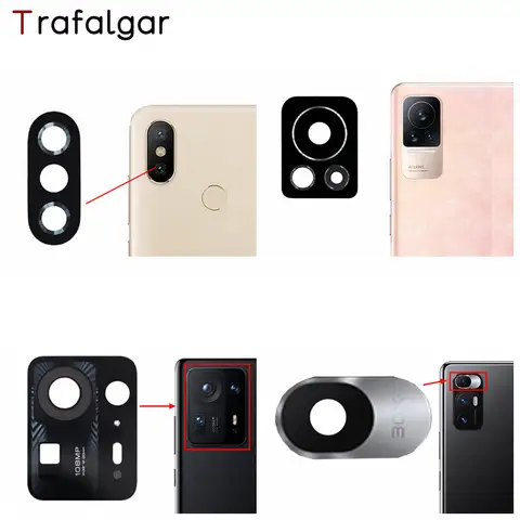 Vetro fotocamera posteriore posteriore per Xiaomi Mi A1 A2 Lite A3 Mix 2 2S 3 4 Fold Play Max 2 3 9T 10T Civi sostituzione obiettivo fotocamera principale