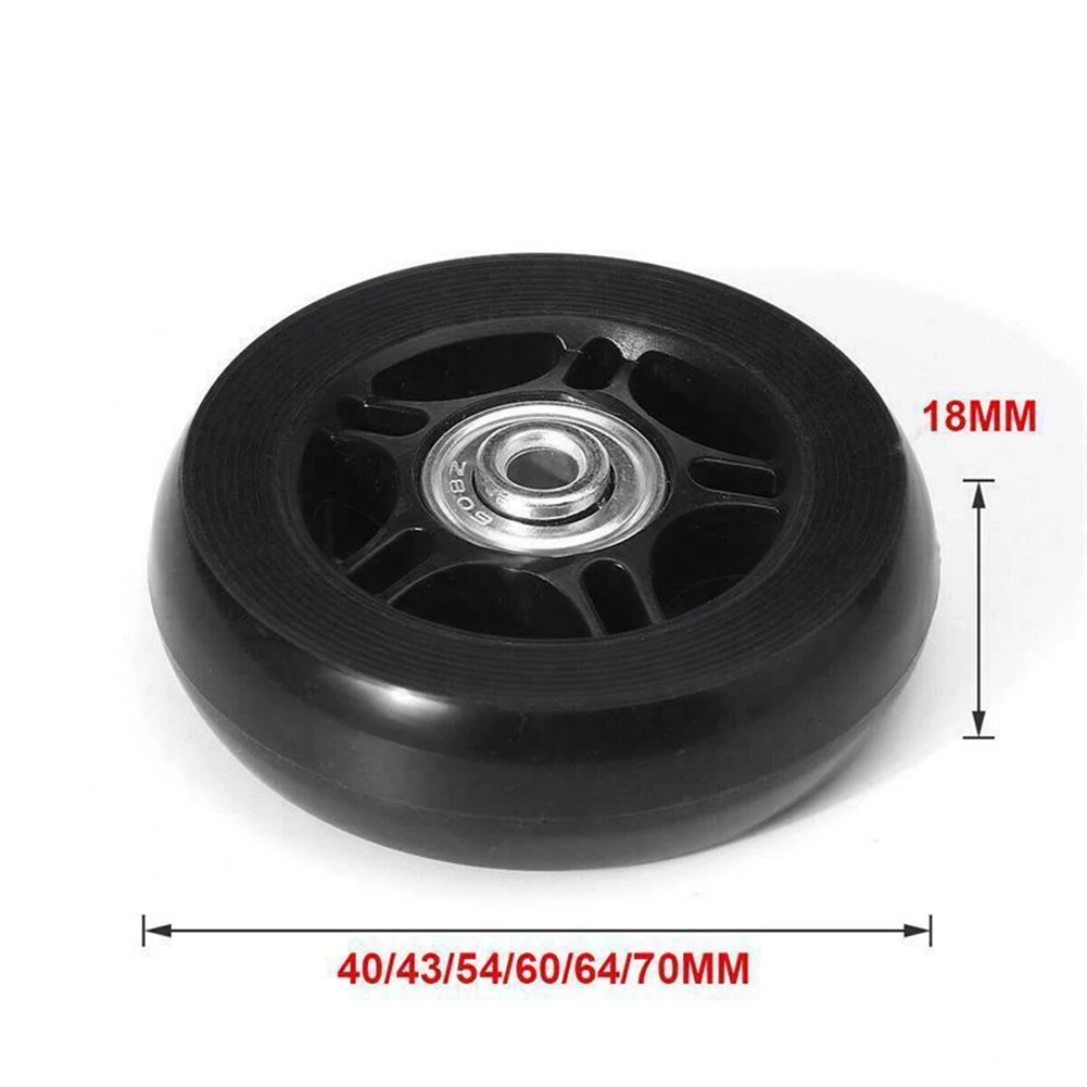 1Set Luggage Wheel Suitcase Replacement Wheels Black With Screw Wear Mute Load-bearing 40/43/54/60/64/70mm Tool Part