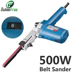 Ponceuse à bande 220V 500W, rectifieuse d'angle avec 9x533mm, environnement de ponçage pour bois métal bricolage, machine à polir