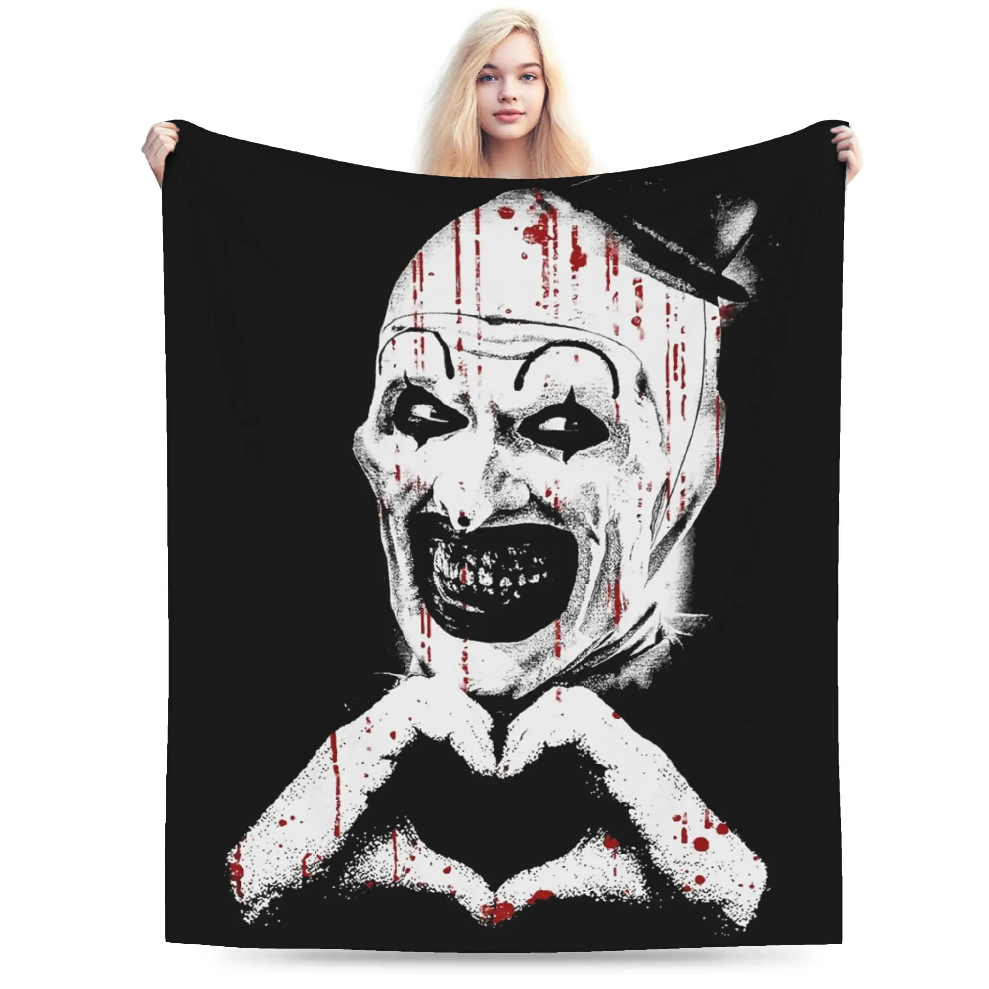 Art The Clown Terrifier Vintage Blankets Coral Fleece Plush Spring Autumn Super Soft Throw Blankets for Home Car Quilt