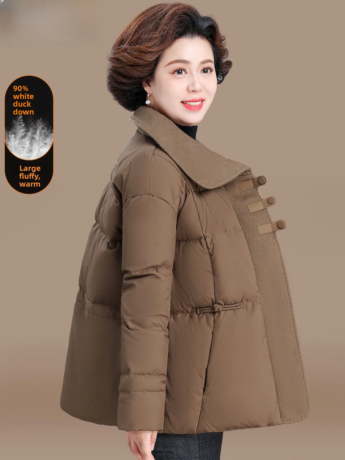 

Женское зимнее пальто Sli Mommy Down Jaet 2025: Новинка, осенне-зимнее, средней длины, хлопковое, для женщин среднего возраста