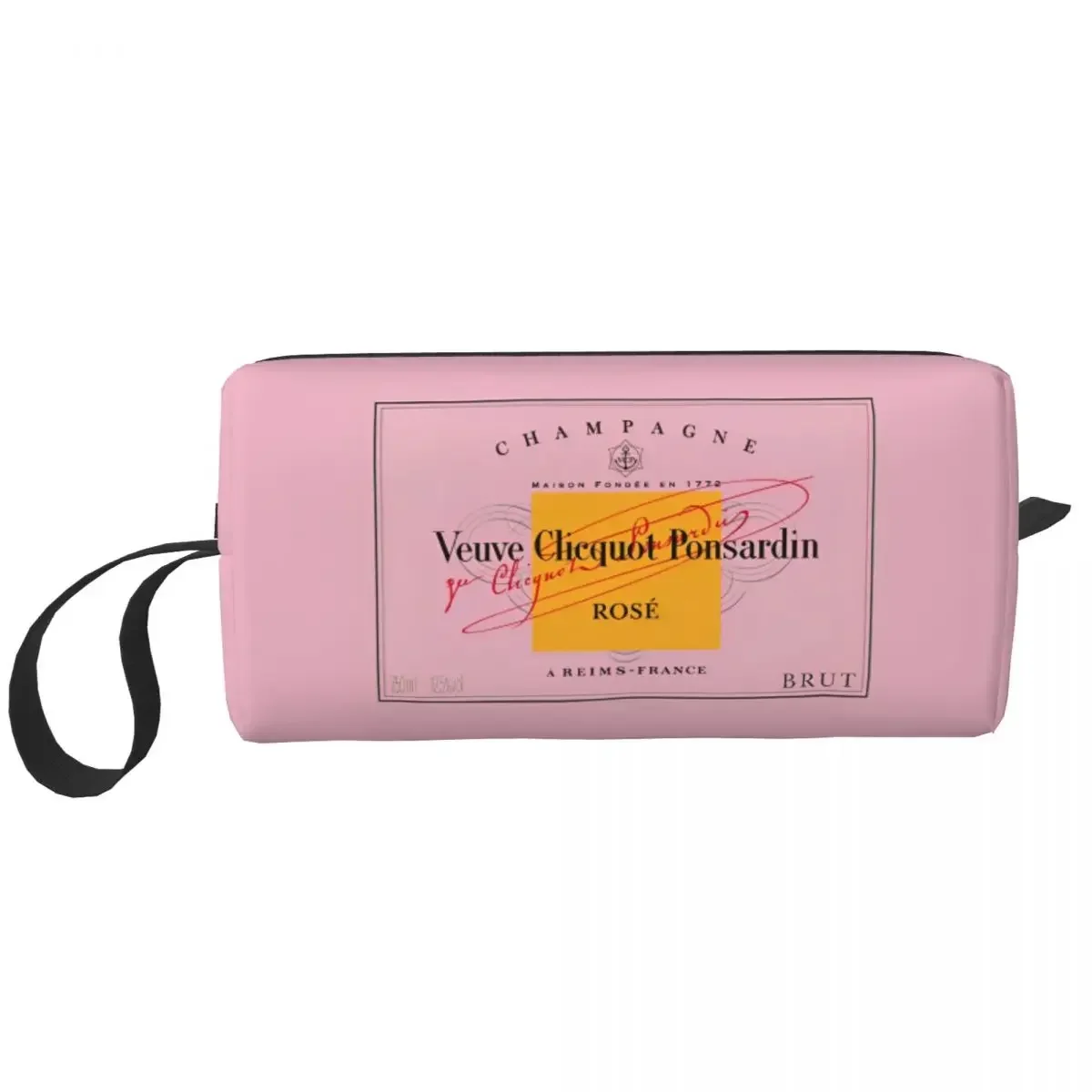 Champagne Pink Makeup Bags Veuves Clicquots Women Cosmetic Bag Trend Travel Makeup Organizer Case