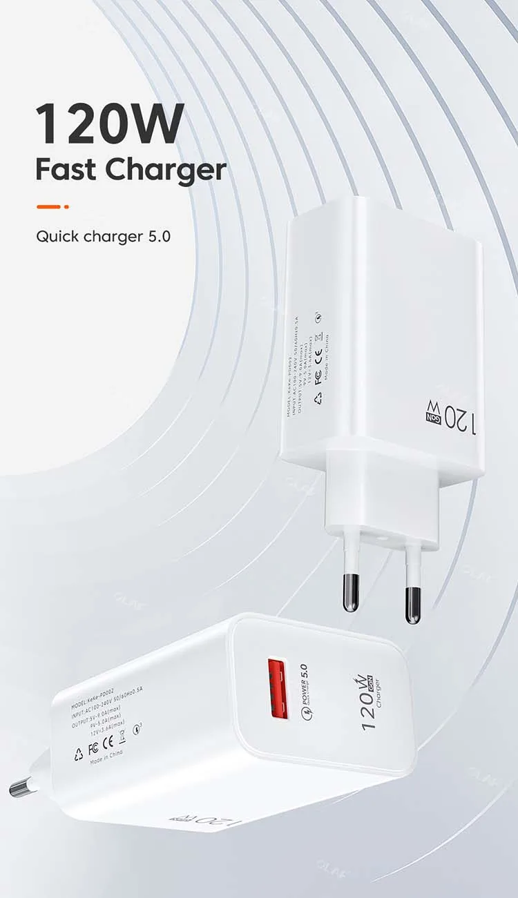 Olaf 120W USB Charger Fast Charging Power Adapter QC 5.0 Fast Charge For iPhone 13 Pro 11 12 Xiaomi Samsung 6A USB Type C Cable