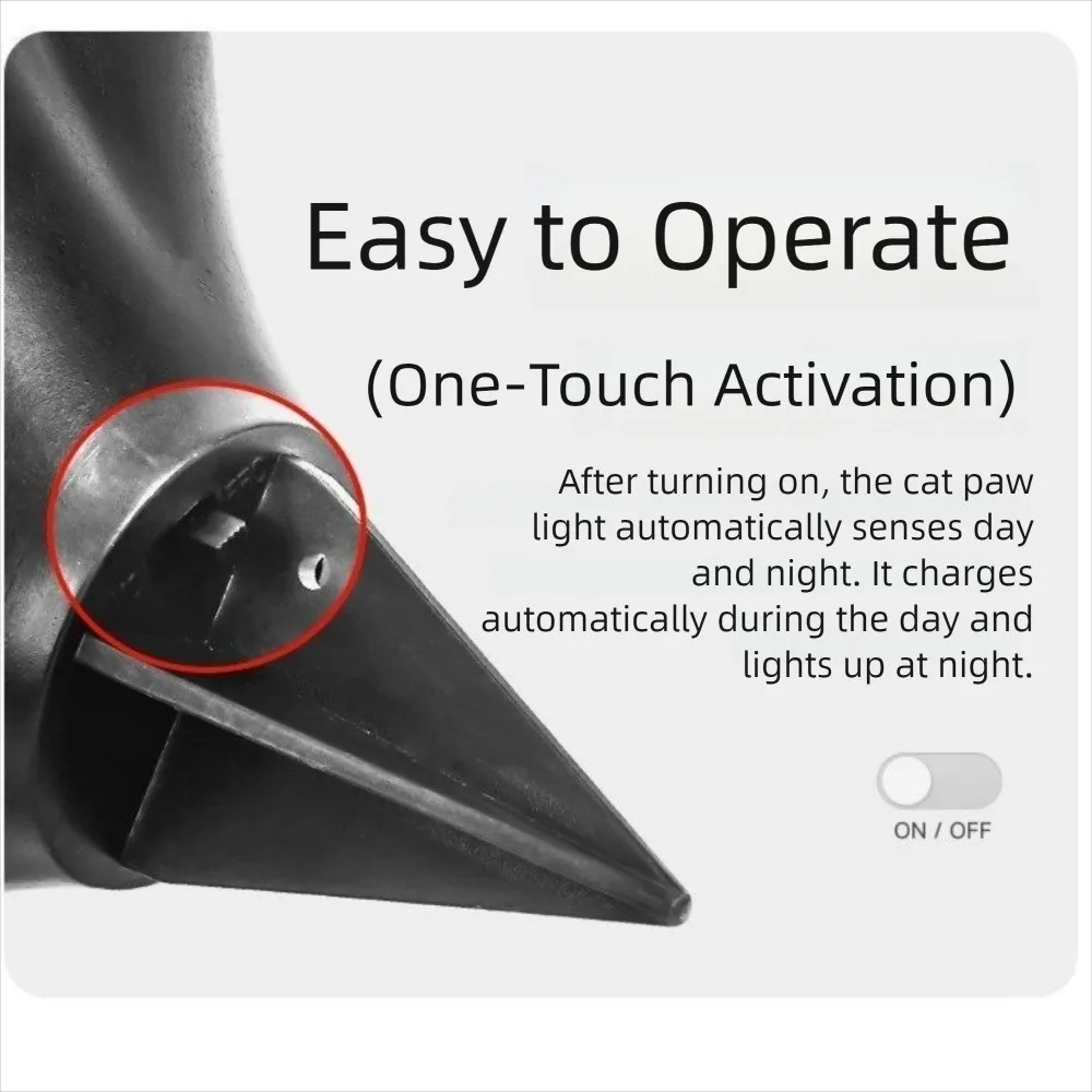 

4Pcs Cat Claw Shaped Solar Stone Lamp Energy Saving Waterproof Outdoor Dog Claw Lamp Auto on/Off Animal LED Solar Light Patio