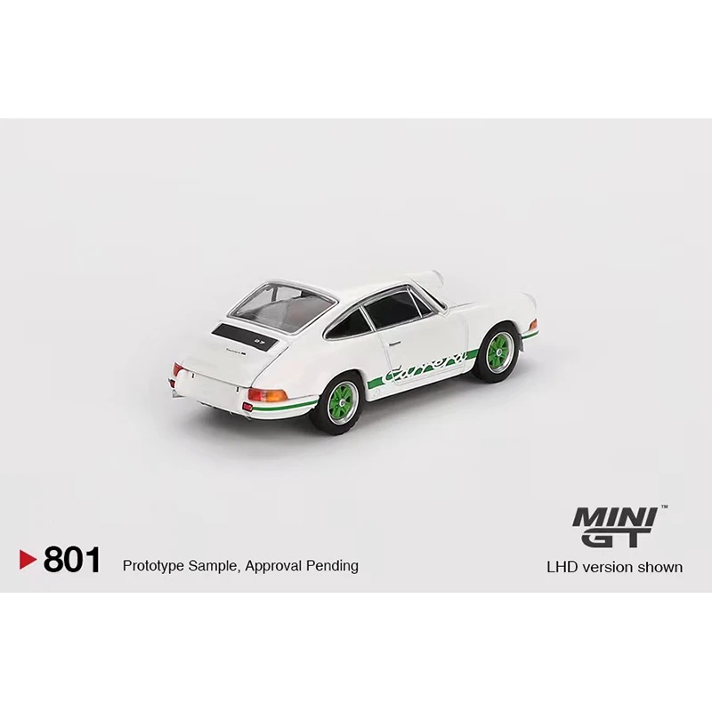 PreSale MINIGT 801 1:64 Carrera RS 2.7 Grand Prix White With Green Livery Diecast Model Collection Toys