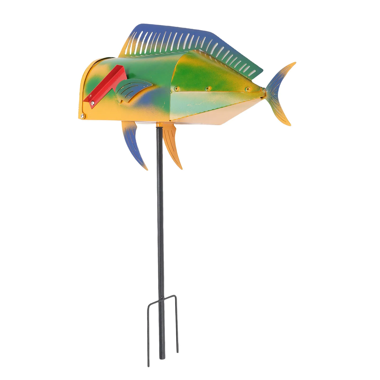Large Metal Mail Box Fish Shape Iron Post Box Large Capacity Mailboxes for Outside Residential Home