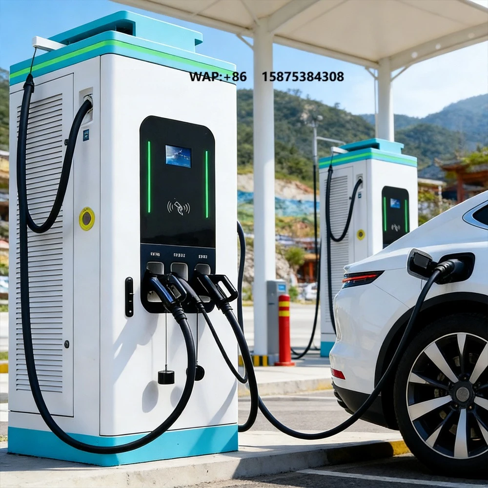 3 Guns Floor Mounted 3 in 1 AC DC Fast EV Charging Stations with 400kw Liquid Cooled DC 22kW AC Integrated Charger