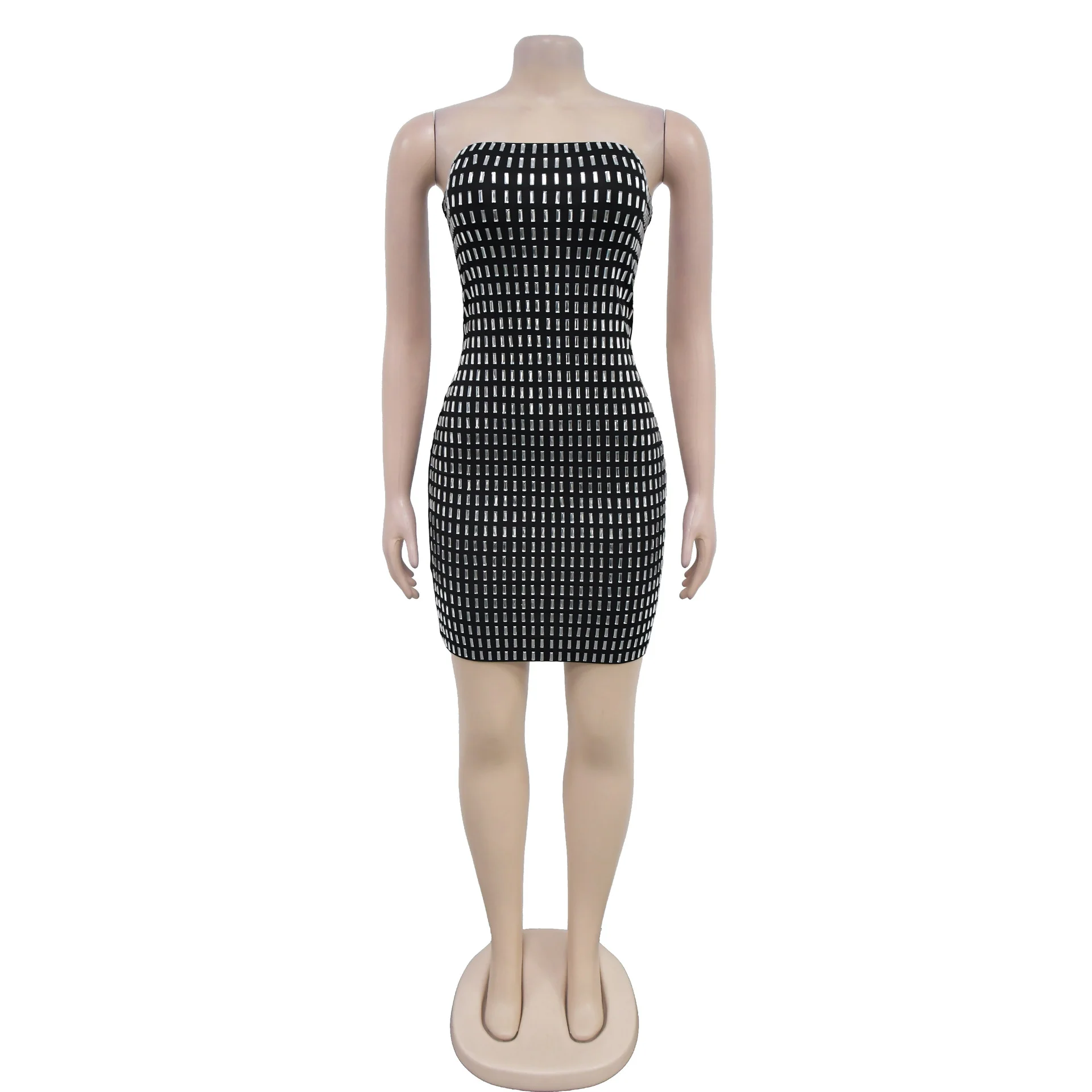 

Hot Diamond Backless Solid Color Tube Top Dress