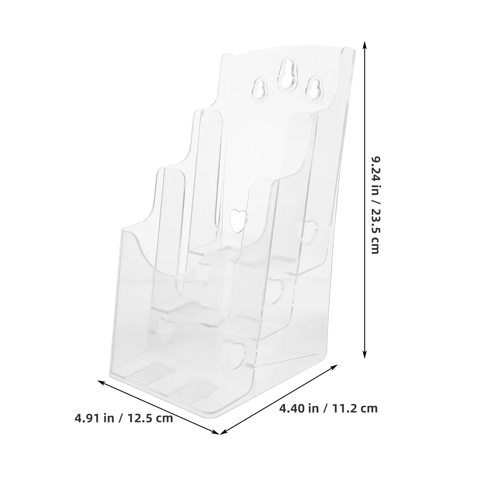 A6 Foldable Pamphlet Holder Clear Acrylic Brochure Rack Tiered Desktop File Organizer For Trade Shows Retail Stores