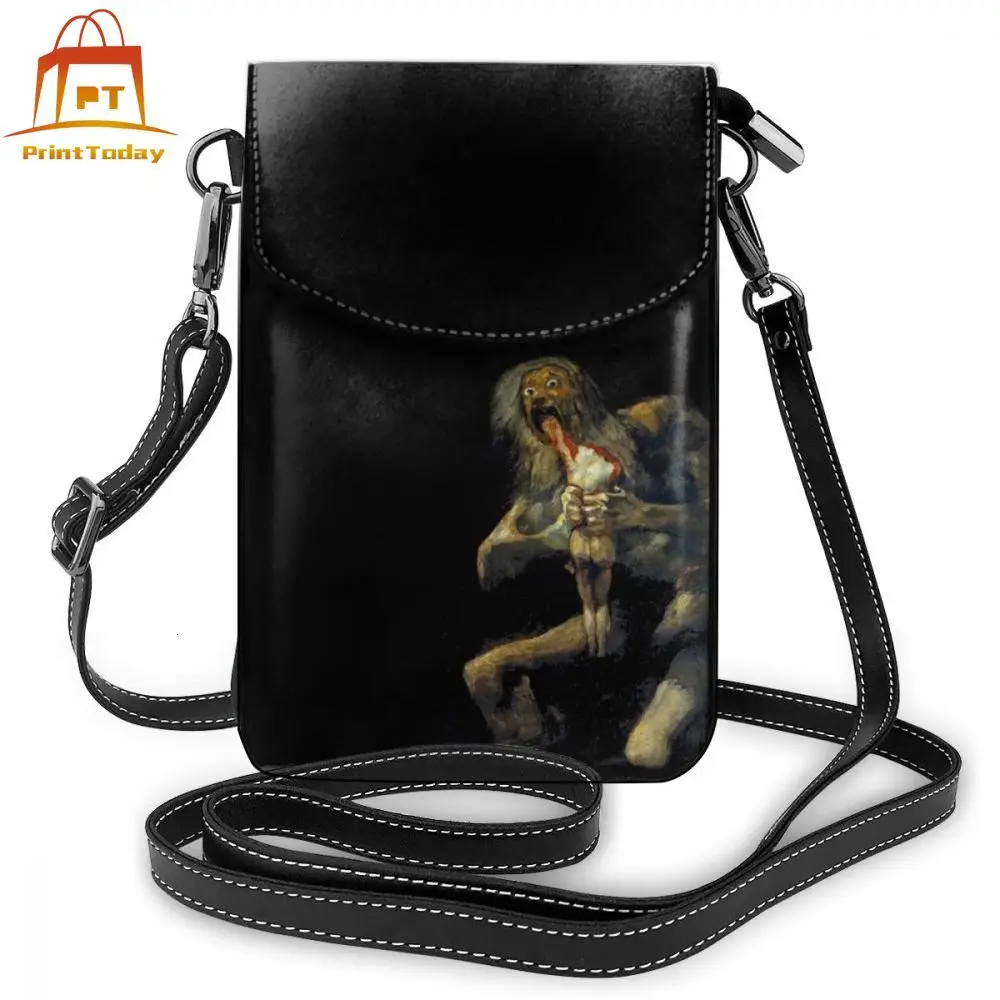 Saturn Shoulder Bag Horror Scary Saturn Leather Bag Creepy Mini Print Women Bags Woman Crossbody Multi Purpose Trendy Purse