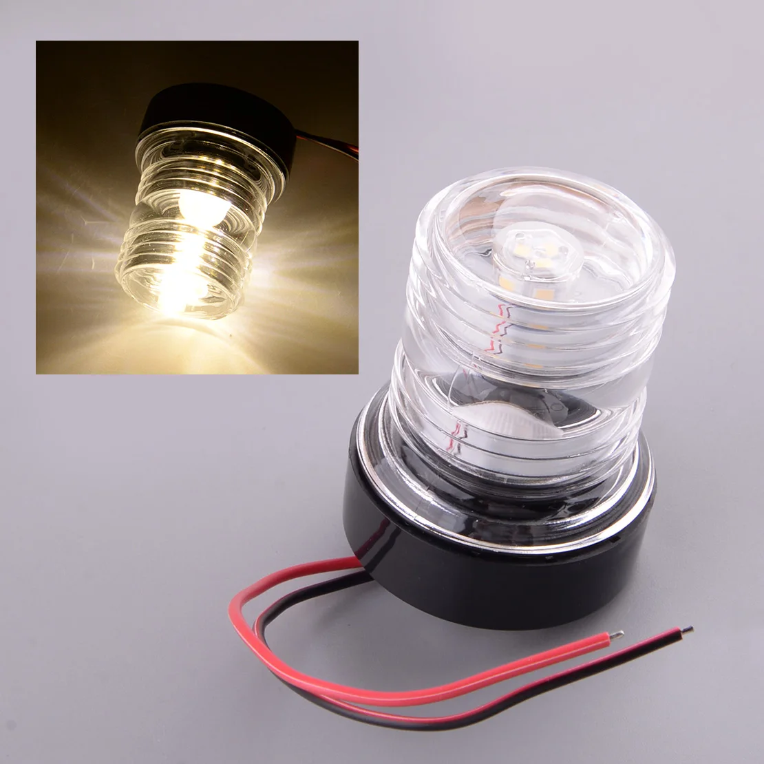 

Marine Boat Pontoon Yacht 12V/24V Navigation Anchor Signal 360 Degree Round LED Light Lamp 2.5W 4000~4500K Universal