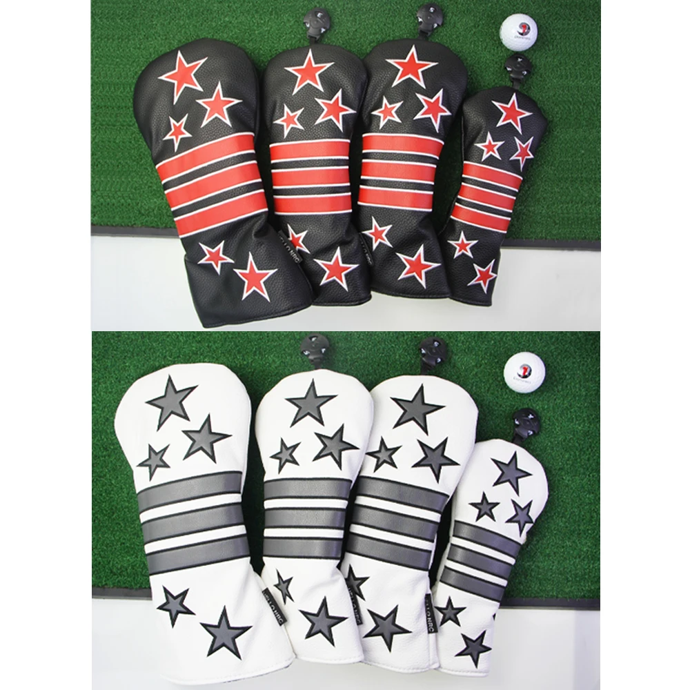 1 3 5 UT Golf Head Covers Stars and Stripes Driver Fairway Wood Hybrid Head Cover Kunstleder mit Nr. Tag