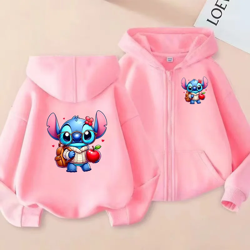 

Kids Zipper Clothing Sweatshirt Stitch Funny Kawaii Print Boys Girls 3-12Yrs Hooded Hoodie Pullover Casual Fashion Charming Coat