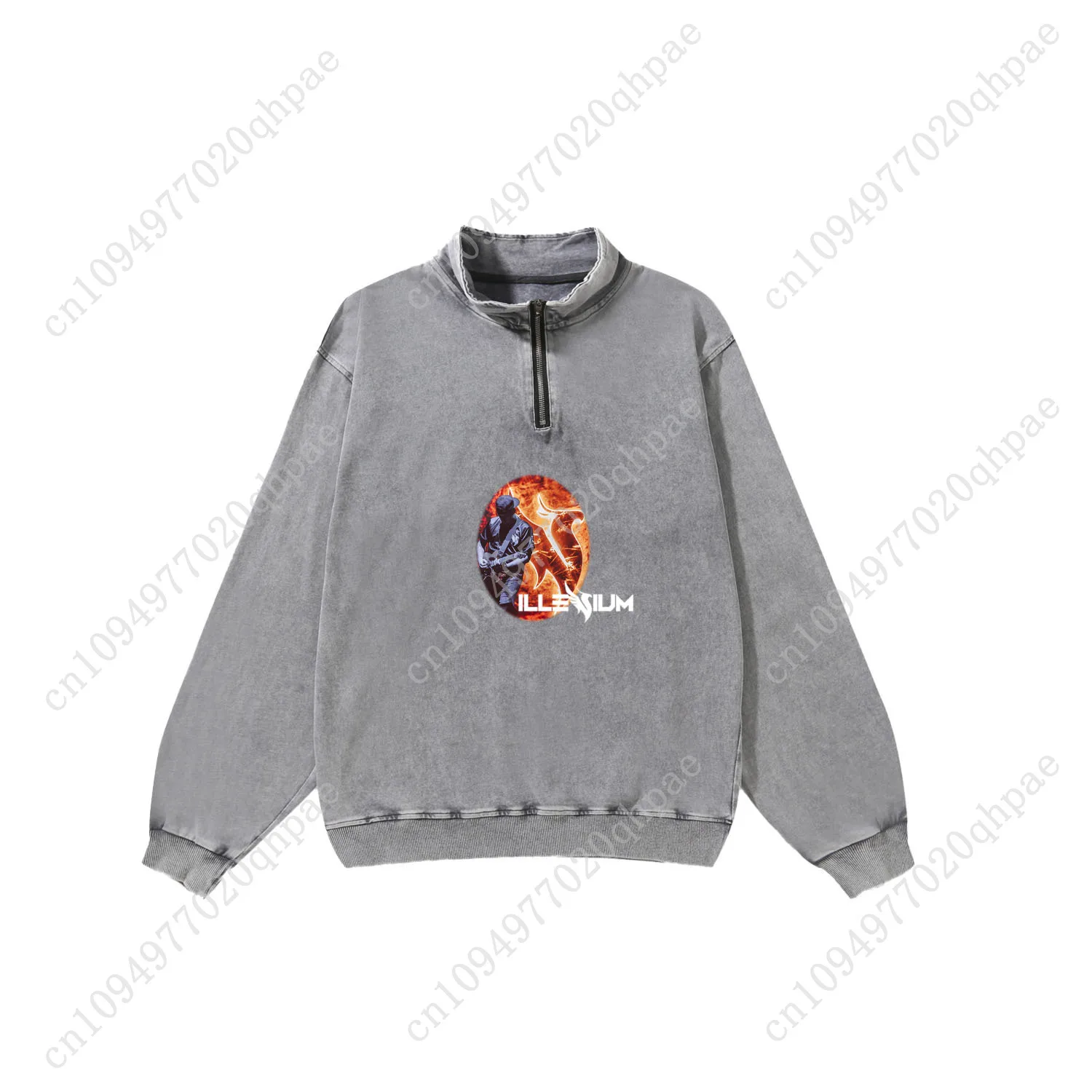 Illenium Retro Sweatshirt Man Woman Teenager Vintage Pullover Half Zipper Sweat Shirt Photo Custom Made Tops Sleeved Tshirt