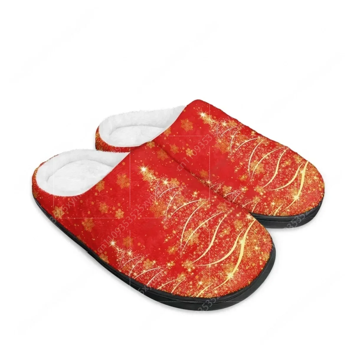 

2025 Winter New Styles Red Star Christmas Tree Home Cotton Slippers Mens Womens Teenager Plush Bedroom Keep Warm Custom Slipper