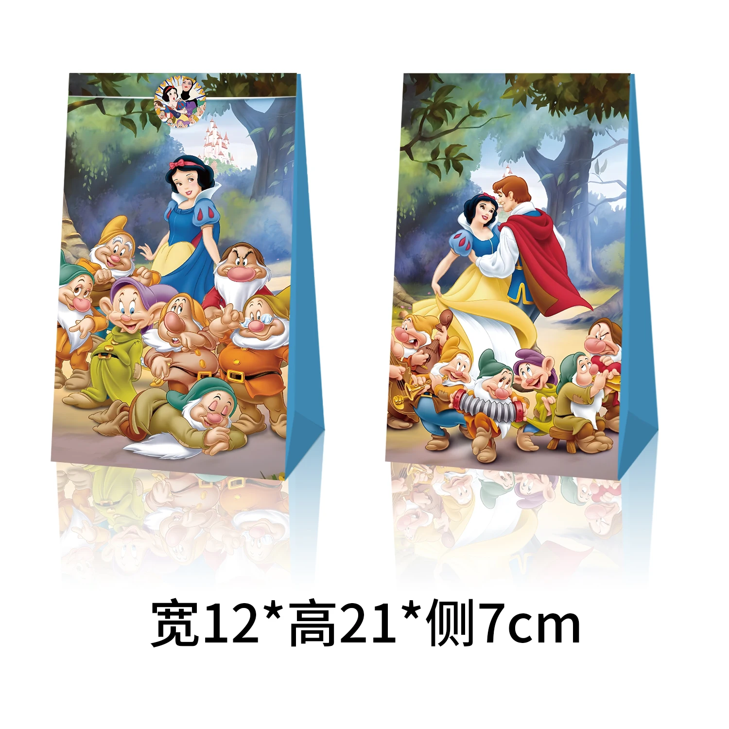 Novo anime disney neve branca doces saco de papel saco de presente figuras dos desenhos animados bolsa crianças presente de aniversário embrulho bolsa presente