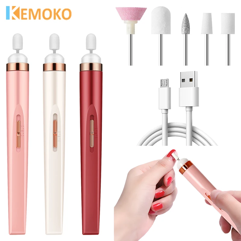 

5 In 1 Professional Mini Electric Nail Drill Kit Battery Nail Art Exfoliating Polishing Nail Polishing File Pen Machine Beauty