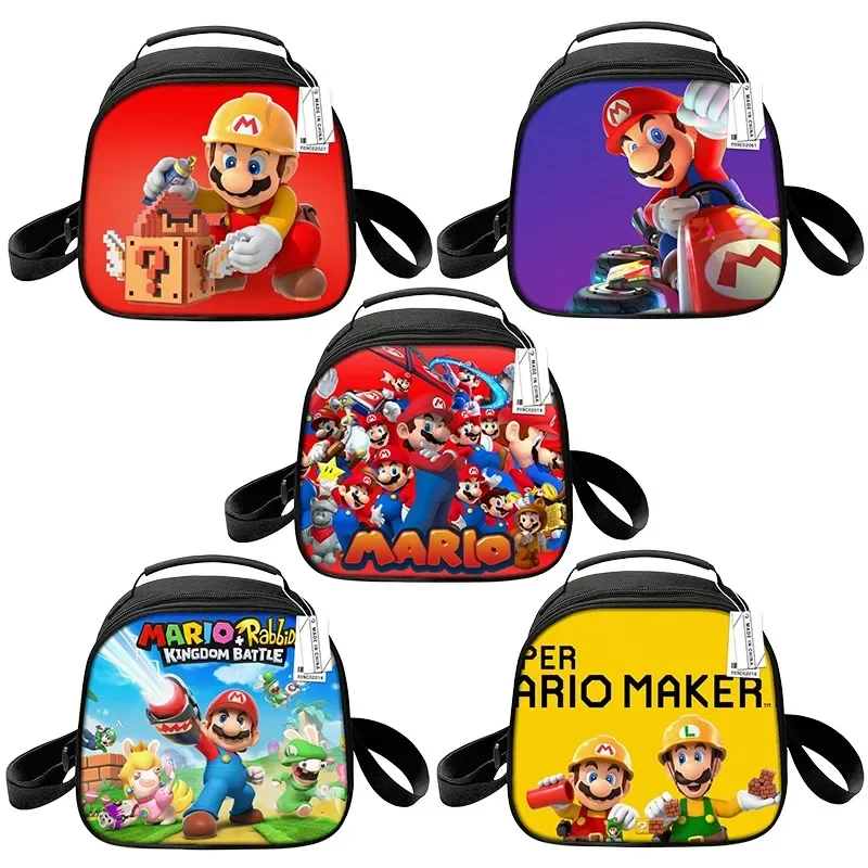 Super Mario Lunch Bag Cartoon bambini scuola elementare isolato Lunch Box bambini portatile Anime Thermal Bag ragazzi ragazze regali