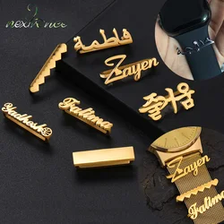 Nextvance Personalized Stainless Steel Watch Ring Loop Custom Name For Apple Watch Tag Bar Band Charm Decorative Letter Jewelry