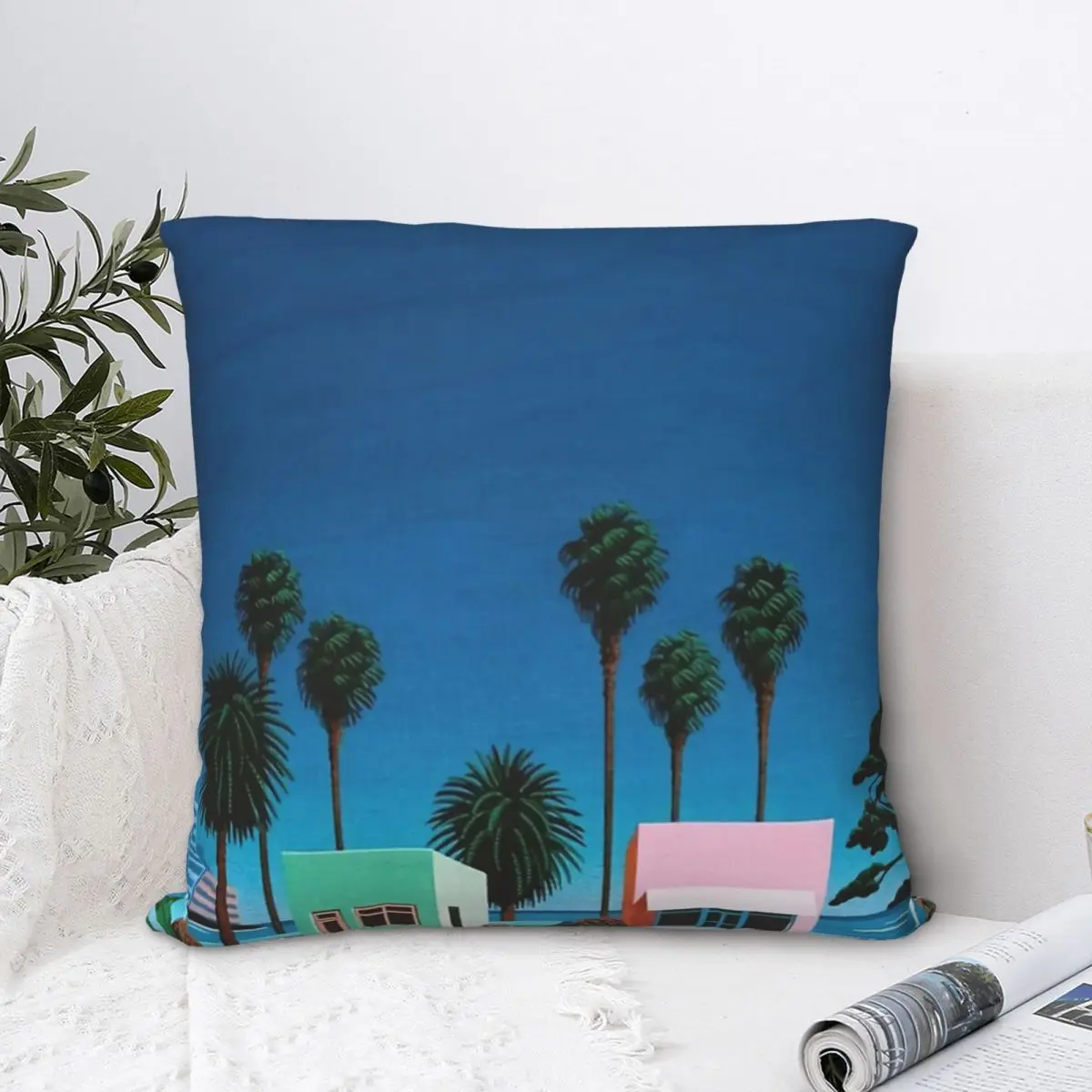 Hiroshi Nagai Vaporwave Square Pillowcase Polyester Pillow Cover Velvet Cushion Decor Comfort Throw Pillow For Home Car