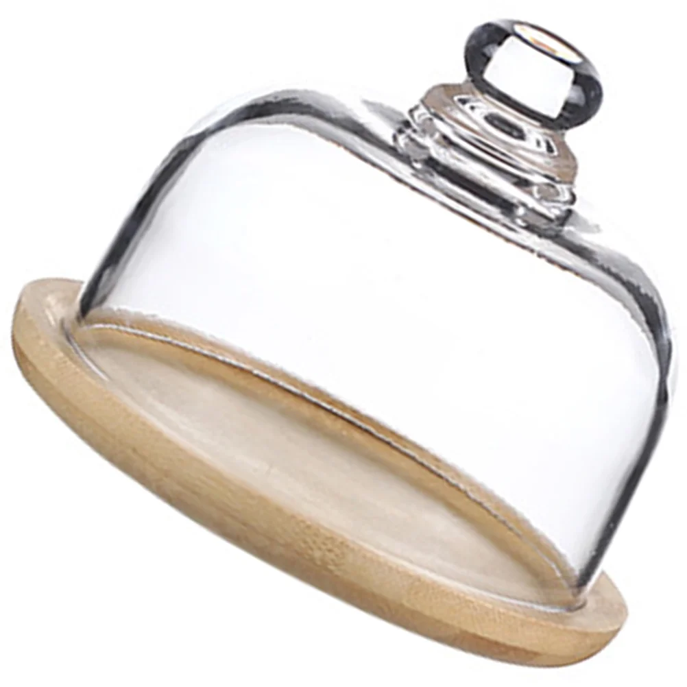 

Glass Covered Pan Transparent Dessert Dome Food Dessert Glass Cover Protective Cover Thick Lid Easy Clean Home Bakery Tray