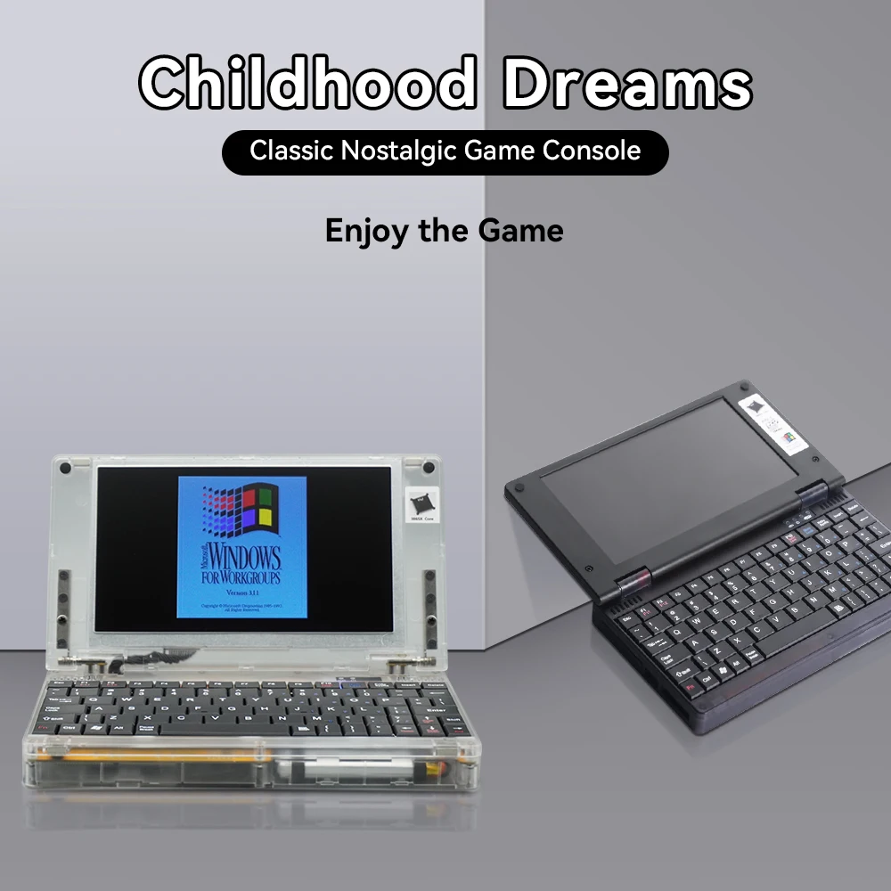 

Hot Sale Pocket Retro 386 Notebook Game Computer With Win 3.11 DOS System OPL3 Sound Card VGA IPS Screen