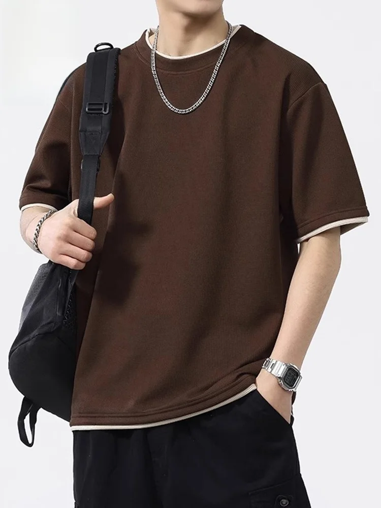 

Мужская летняя футболка свободного кроя American Sle, модная, повседневная, удобная, из полиэстера