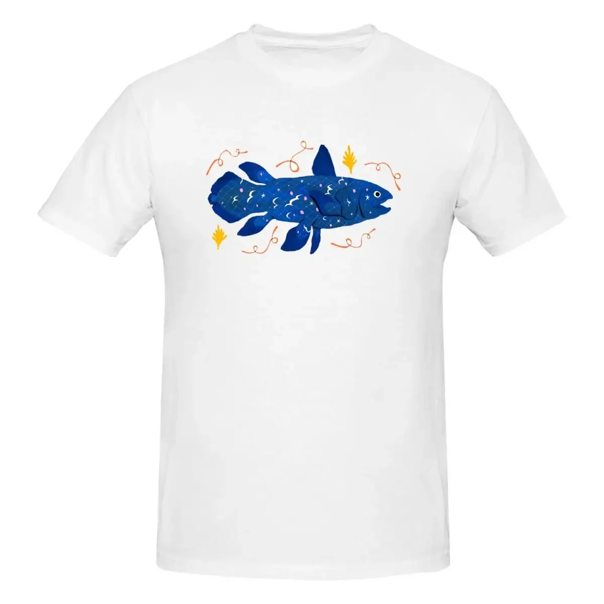Starry Coelacanth 100% Cotton T-shirt Unisex Oversized T Shirts Men crew Neck Short Sleeve S-6XL