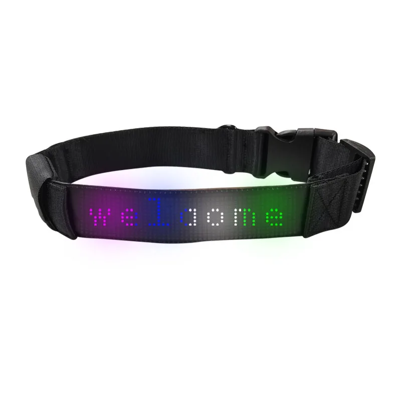 Collar de perro Digital para seguridad y noche, luz LED de desplazamiento, programable, interactiva, Bluetooth, reflectante, iluminado