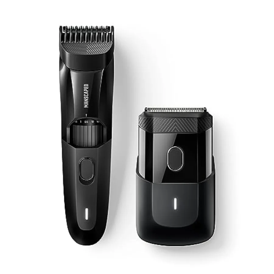 

® The Beard Hedger® Premium Men's Beard Trimmer and The Handyman™ Compact Electric Foil Face Shaver with Long-Hair Leveler and