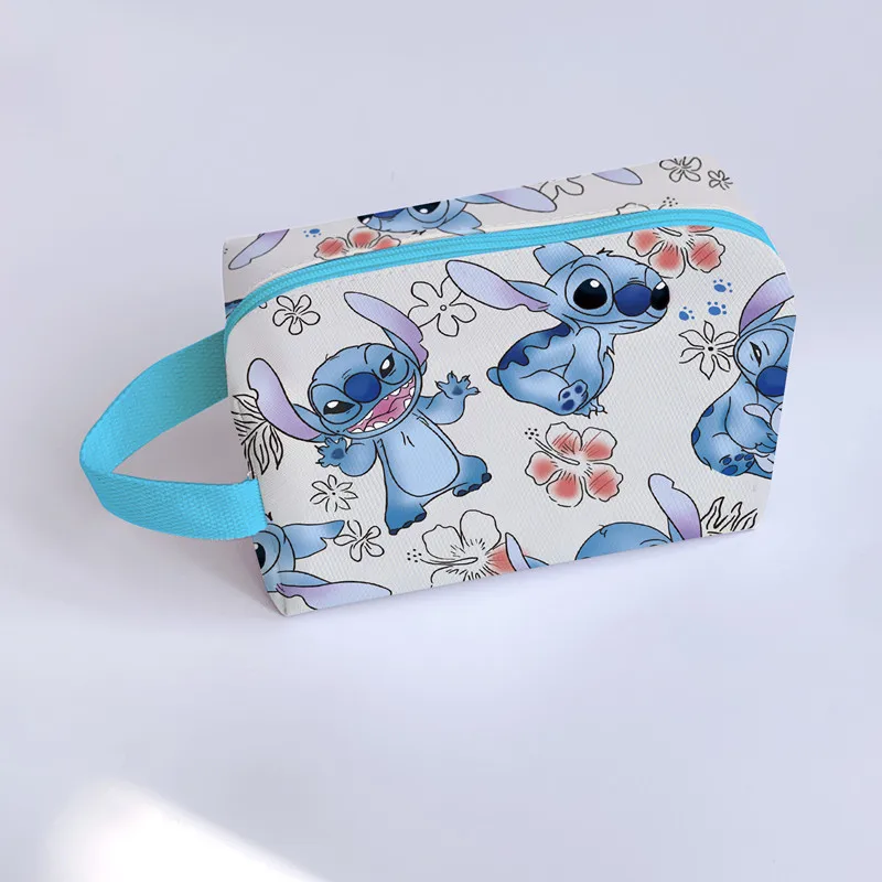 Disney Anime Stitch Cosmetic Bag Kawaii Lilo & Stitch Cartoon Large Capacity Makeup Bag Girl Woman Portable Handbag Gifts