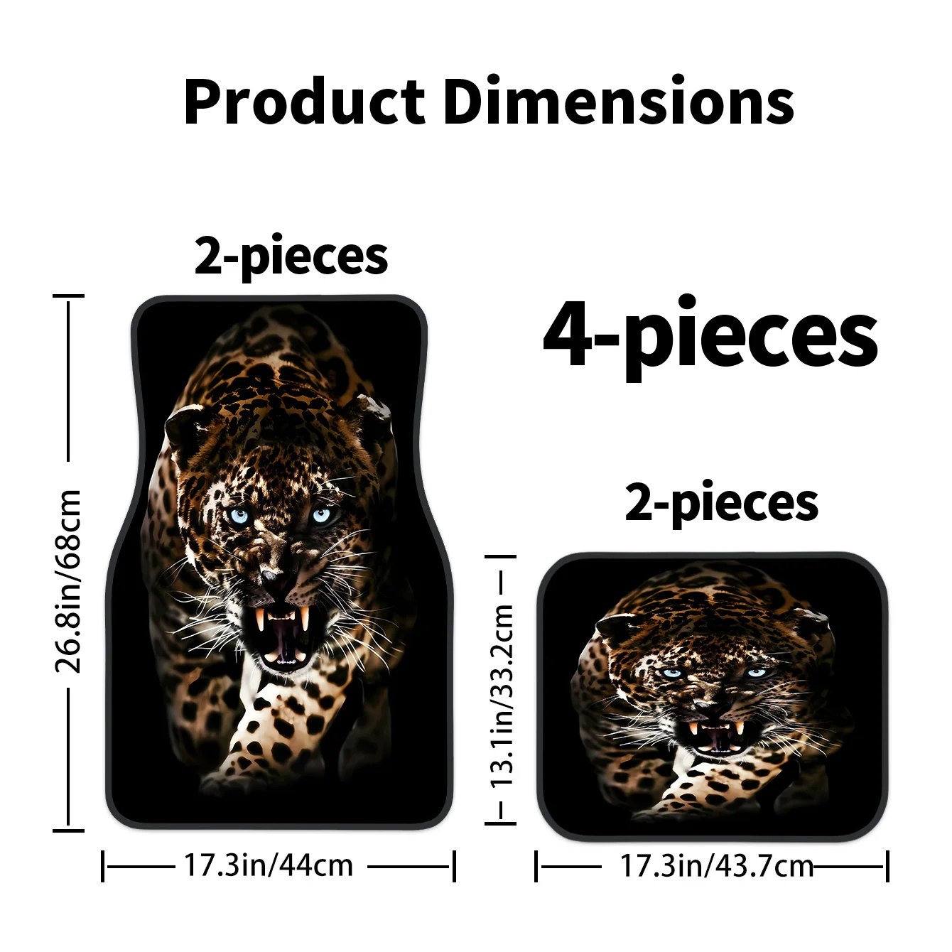 4pcs For JAGUAR Print Car Floor Mats | Easy To Clean, Fashionable And Durable, Polyester Fiber, Universally Applicable For Vario