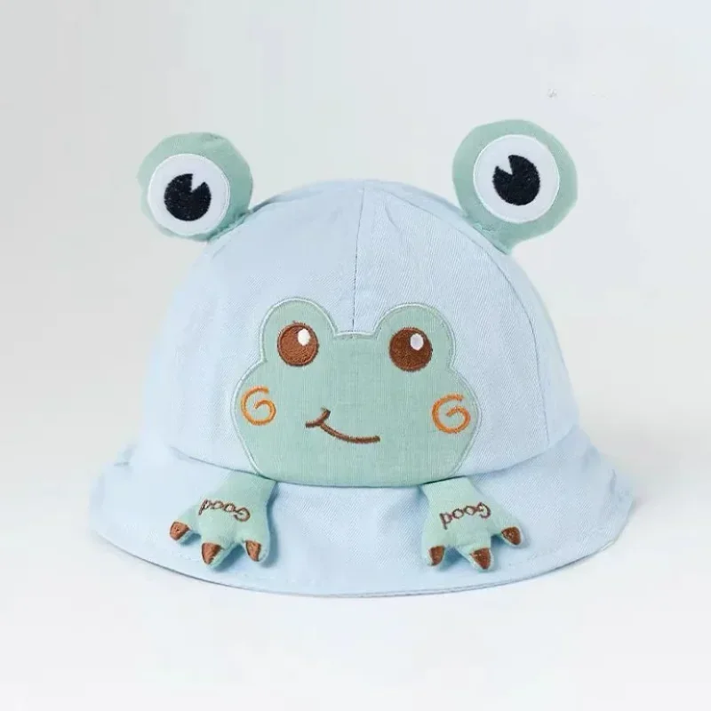 Soft Cotton Hat With Cartoon Frog Pattern, Suitable For Baby Boys And Girls, Fisherman\'s Hat For Outdoor Classes, Sun Hat