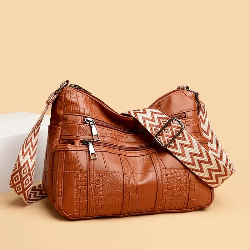 

Роскошная высококачественная кожаная классическая большая сумка большой вместимости для лучшего суперзвездного шоу в винтажном стиле через плечо