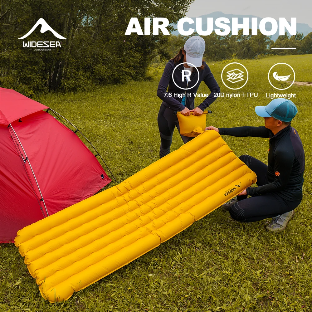 

Надувной коврик Widesea Camping 7,6R, двойной утолщенный сверхлегкий матрас, самонадувной, подходит для пеших прогулок, путешествий на открытом воздухе