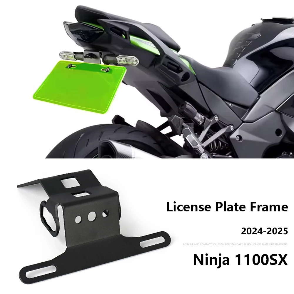 

License Plate Holder Bracket Rear Tail Frame Fender For Kawasaki Ninja 1100 SX NINJA 1100SX 2024 2025 Motorcycle Accessories
