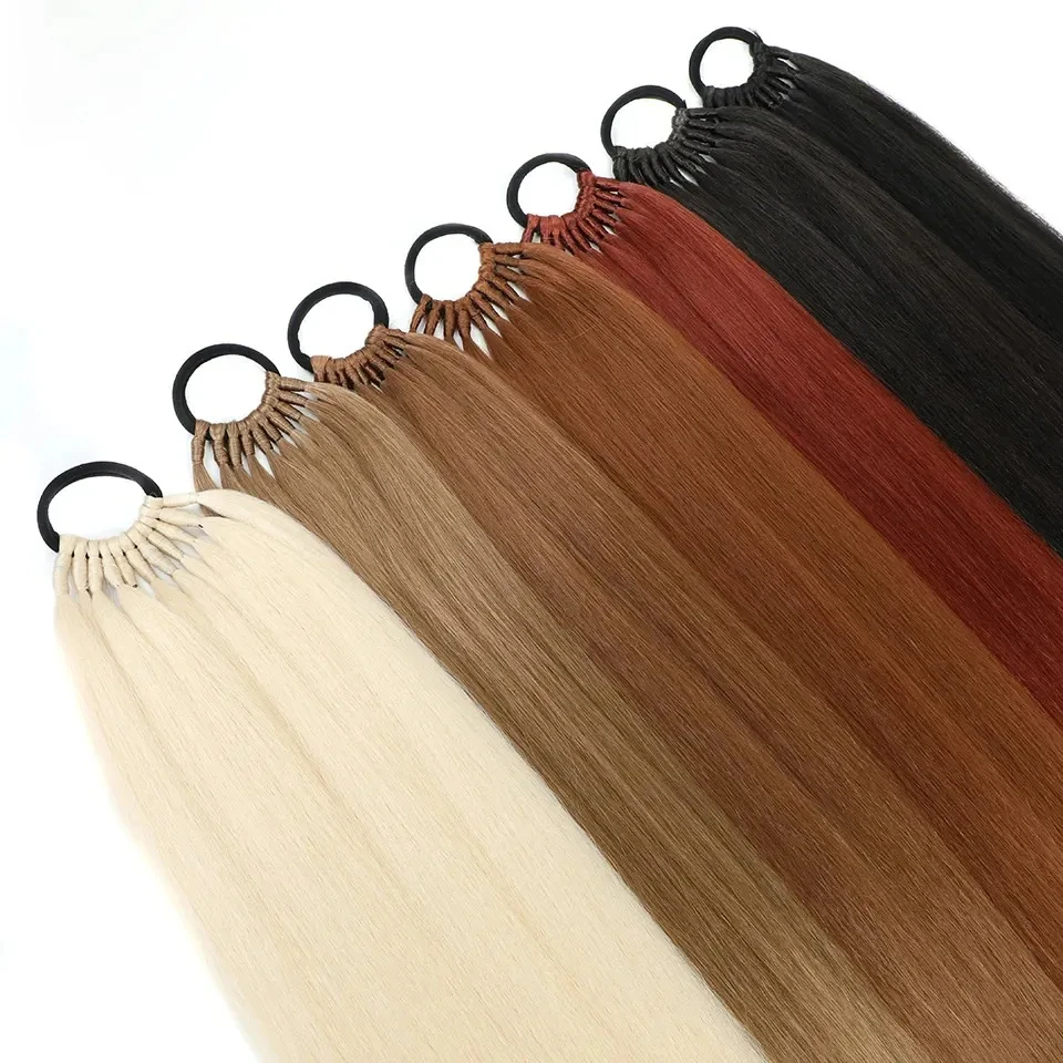OLACARE Synthetic Drawstring Ponytail Extension Curly Wavy Pony Tails Fluffy Hair Extensions for Black Women Daily Party