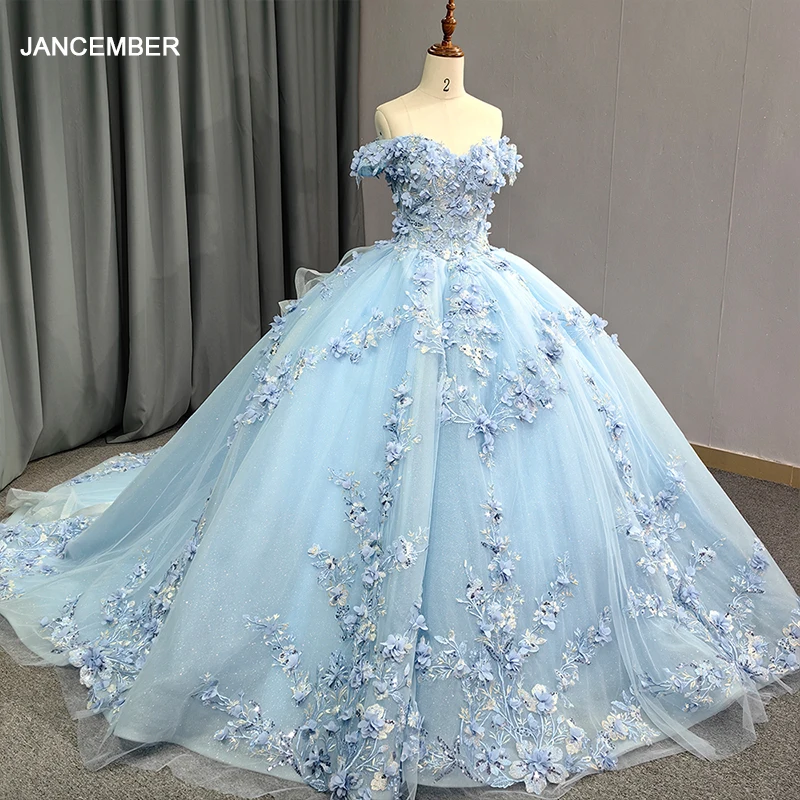 

Jancember Princess Factory Оптовая продажа платьев Quinceanera 2024, бальное платье с блестками, кружевные аппликации, Vestidos De 15 Años DY5834