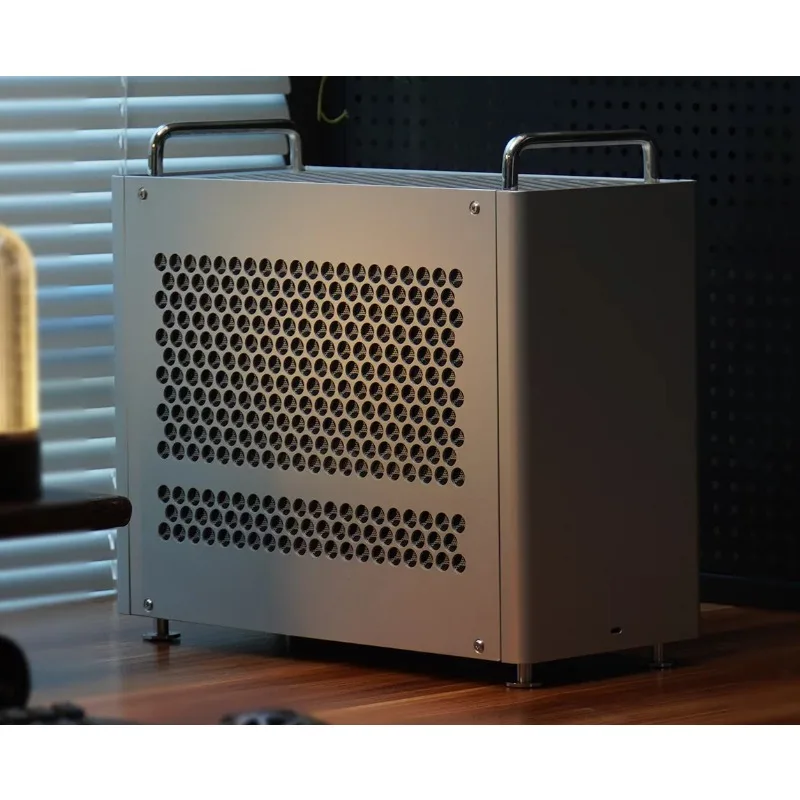 2026 Minimalist Full Aluminum MATX Mini PC Case Style Portable Handle No RGB Compact Desktop Computer Chassis Support