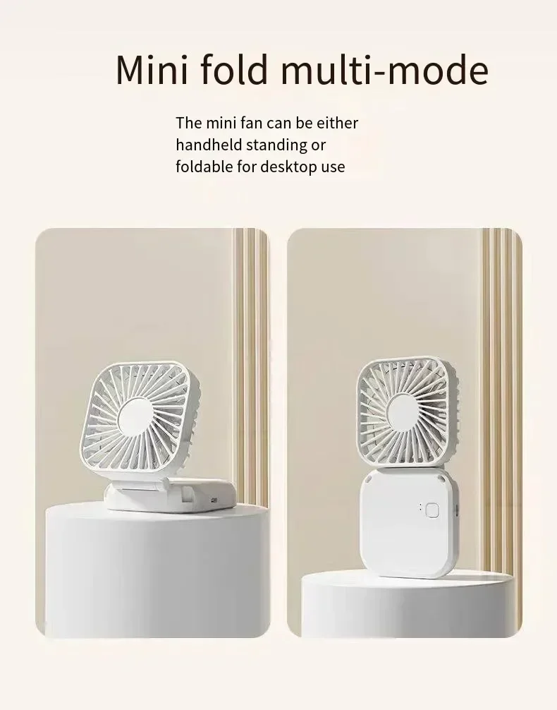 Mini Folding Hanging Neck Fan Foldable Hand-Held Fan Mini Folding Personal Fan, 3 Speeds USB Charging For Travel Cooling Tool