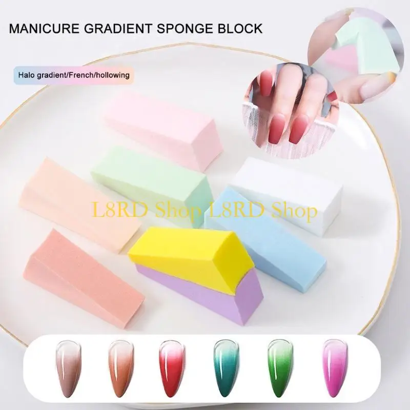 L8RD 8Pcs Art Sponges for Stamping Gel Triangled Shaped Precise Application