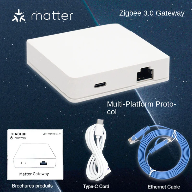 Matter Zigbee 3.0 Wired Gateway Hub Smart Home Bridge Matter Gateway Hub Siri Voice Control For Google Alexa Home Kit Durable