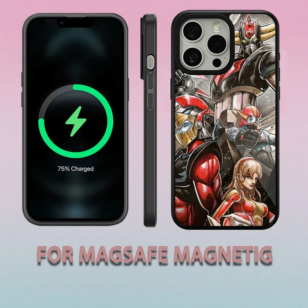 UFO Robot Grendizer  Phone Case For iPhone 15 14 13 12 11 Pro Max Plus Magsafe Magnetic Wireless Charging Cover