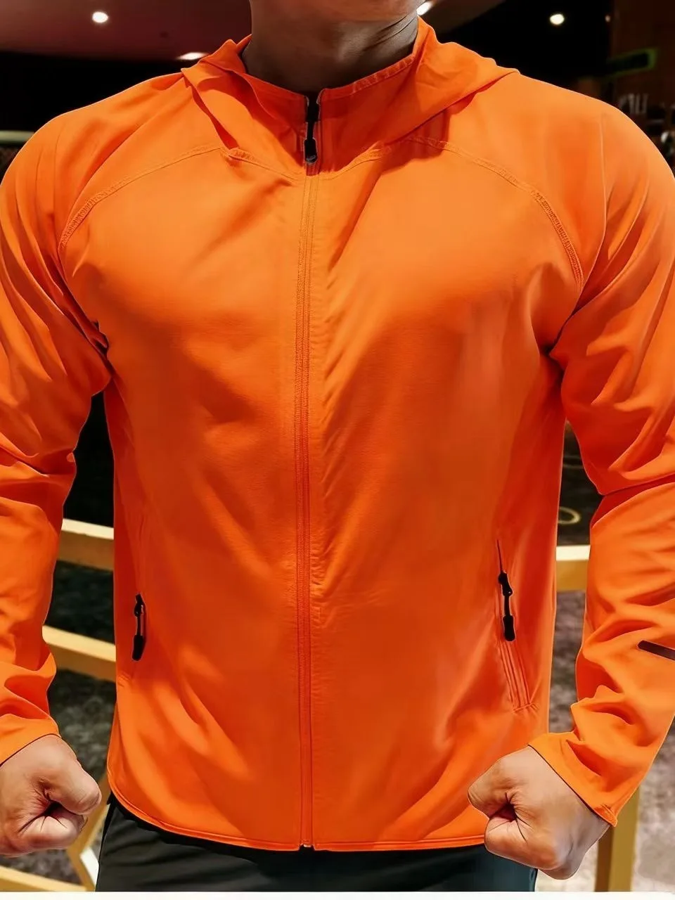 Unisex Outdoor Running Jacket Long Sleeve Quick Dry Anti Wind Reflective Sportswear Fitness Training Clothes Spring Autumn