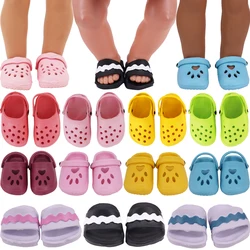 Zapatos de verano para muñeca, zapatillas de cueva para bebé Reborn de 43cm y niña de 18 pulgadas, accesorios de ropa para muñeca americana, sandalias de nuestra generación