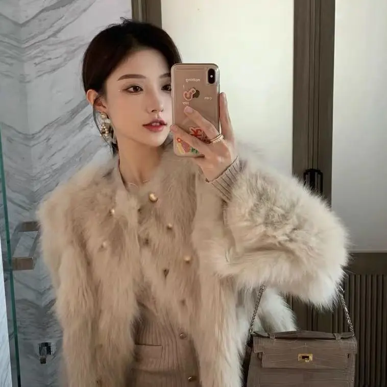 2024 Autumn/Winter New Women\'s Faux Fur Coat Loose Commuter Casual Fashion Fur Coat