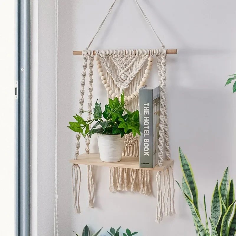 Wall-Mounted Plant Hanger, Small Single-Layer Hanging Flower Rack, Lace Wall-Mounted Shelves