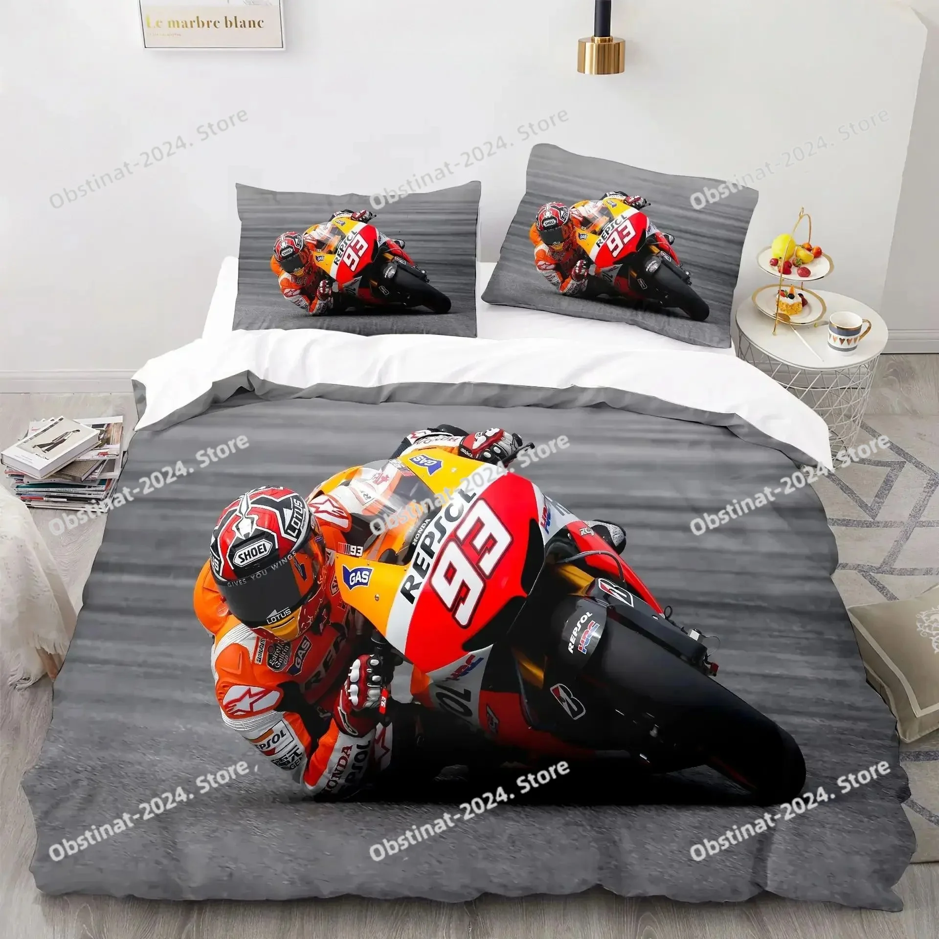 

3D Print Fashion Marc 93 Marquez Bedding Set Boys Girls Twin Queen King Size Duvet Cover Pillowcase Bed boys Adult Bedroom