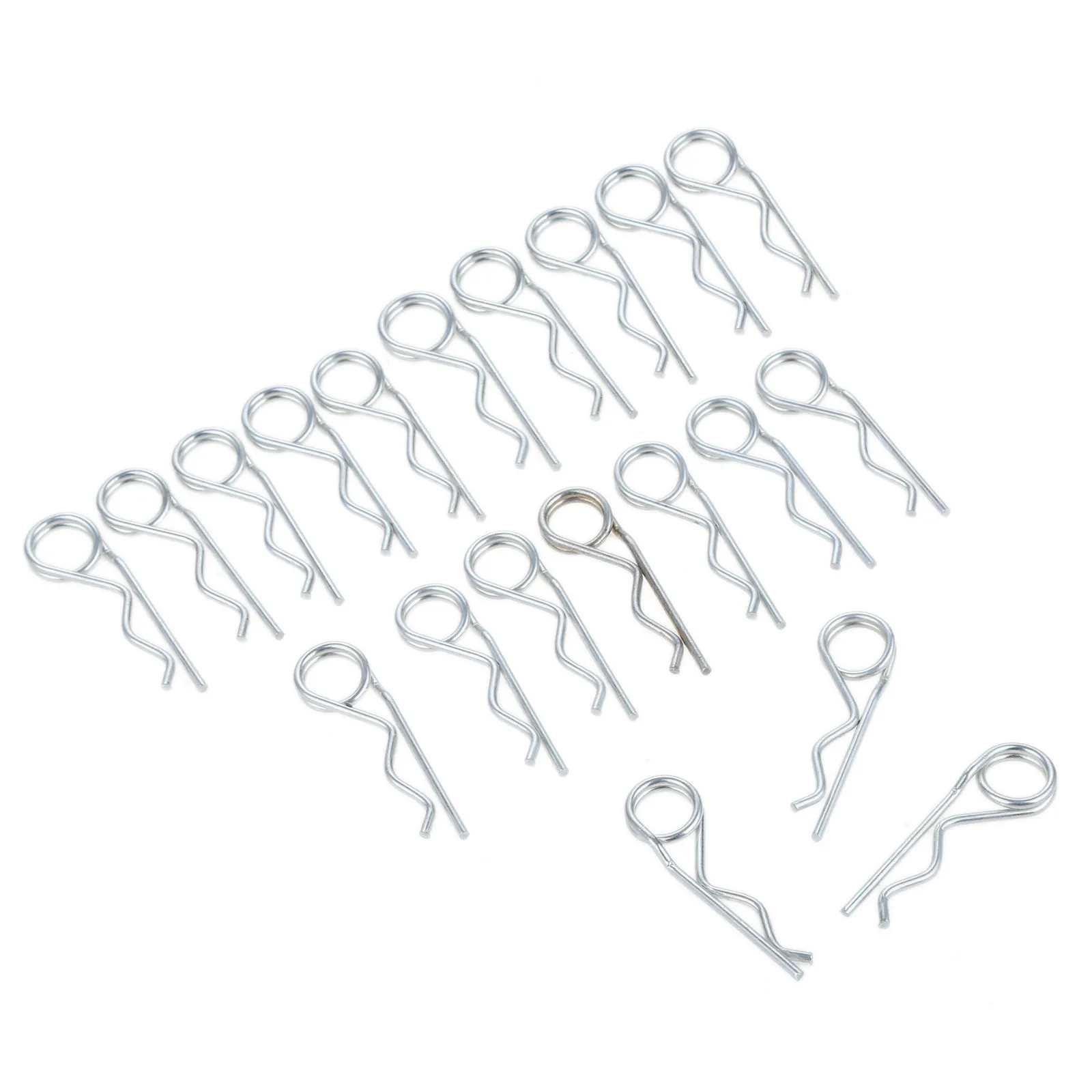 20pcs M2*50mm Steel Cotter Hitch Double Ring Pins Double Coil R Clip Retaining Cotter Hair Pins for Trailer Stroller Cargo Boat