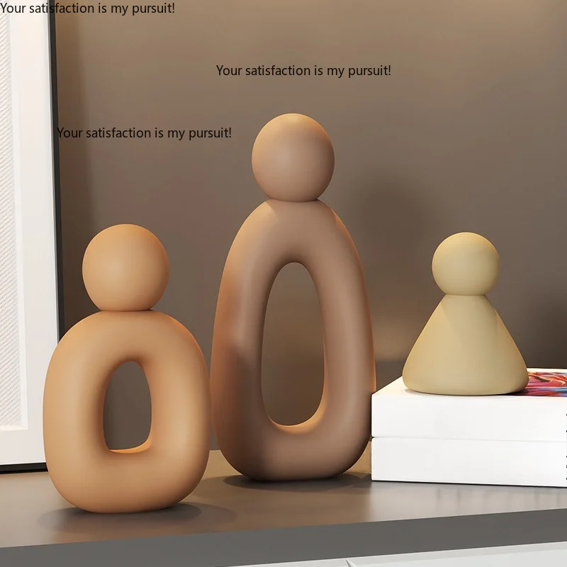 Modern Minimalist Abstract Family of Three Resin Ornament, Home Decor For Living Room & Bookshelf, Housewarming Gift
